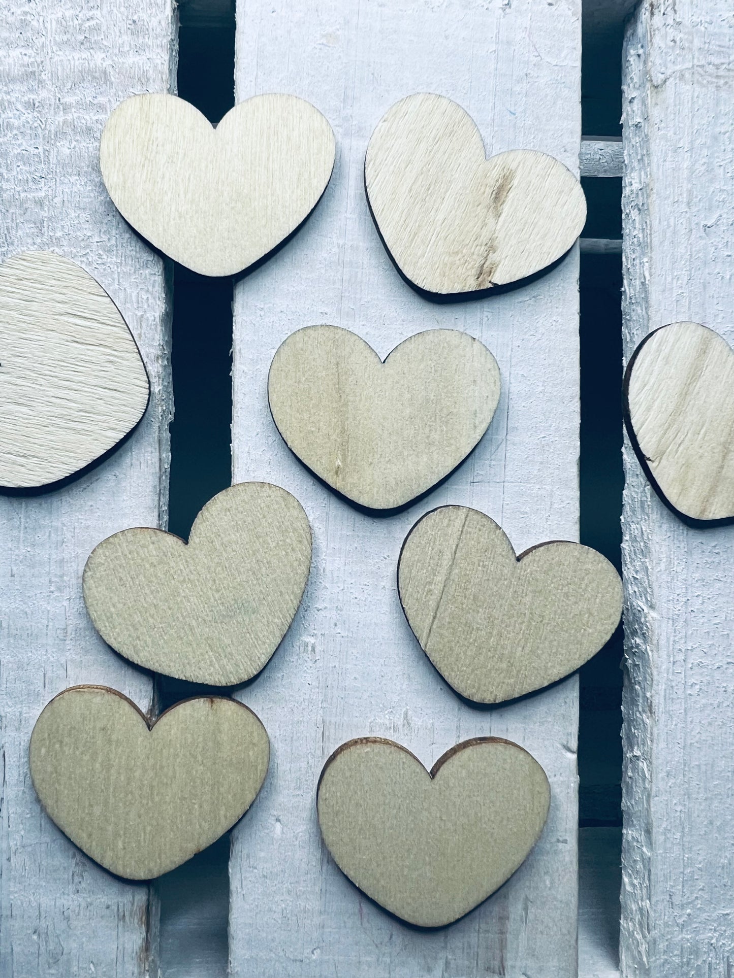 Wood Cut HEARTS  Miniature Hearts  Unfinished  Wood Cut Heart Mini Objects Speech Therapy Montessori Language Objects