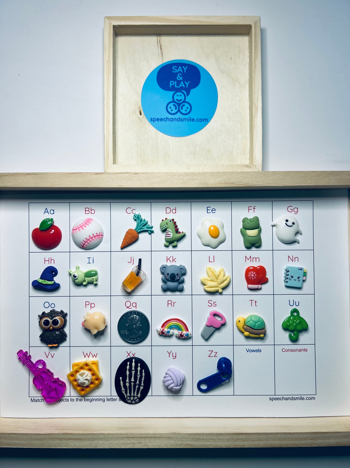 Alphabet Tray Set Montessori Objects Alphabet Trinkets Letter Sound Matching Beginning Sounds Mini Objects Speech Therapy