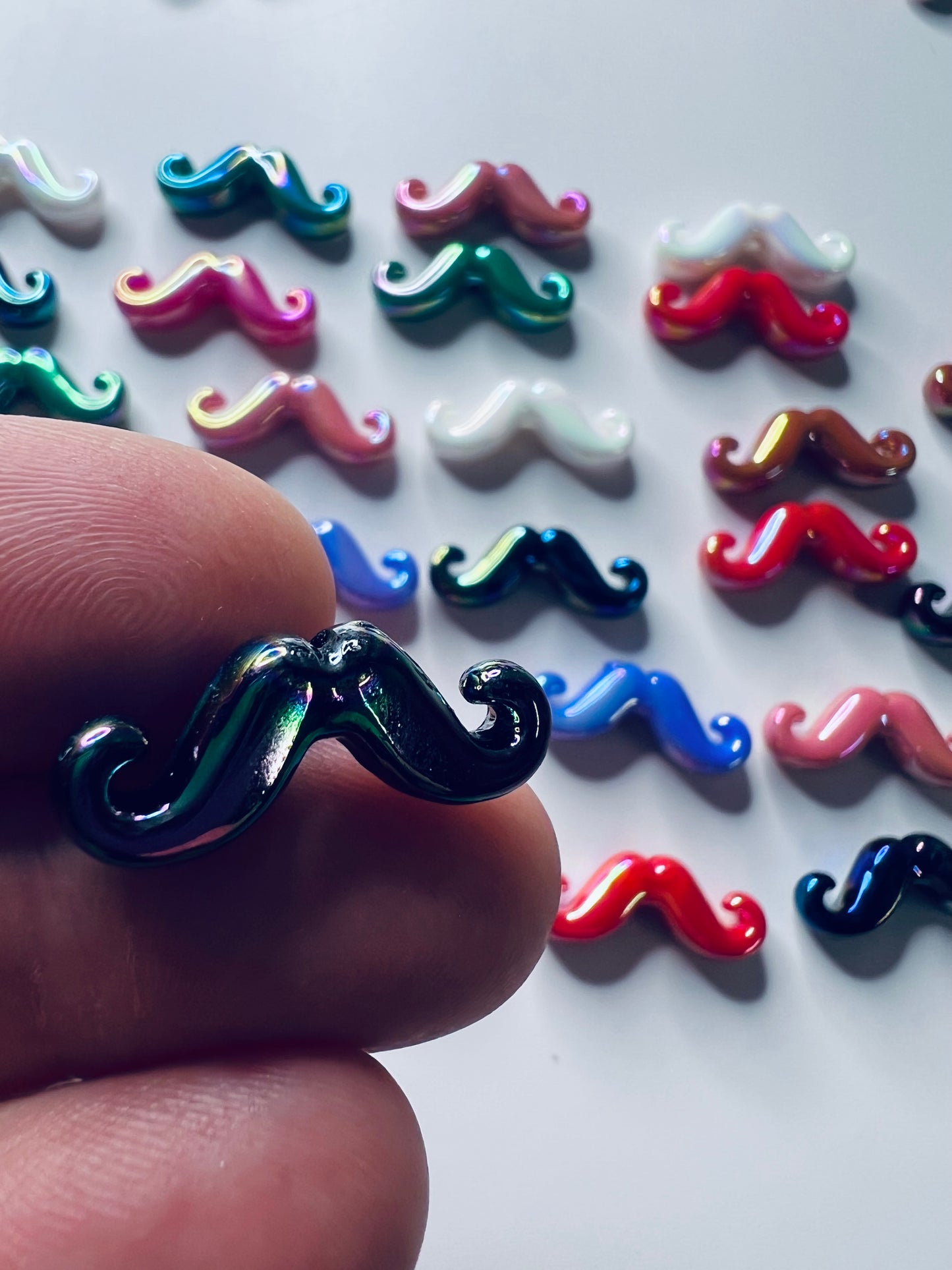 Miniature Mustache Mini Objects Speech Therapy Mustache Beads Trinkets Speech Sound Objects