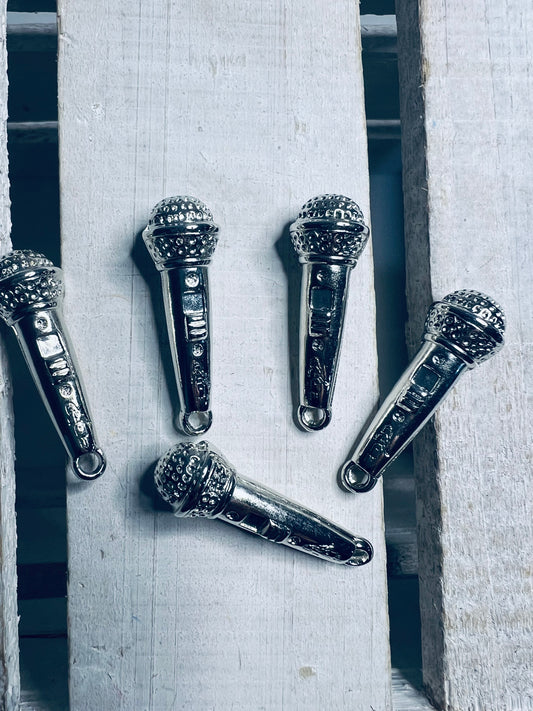 Mini MICROPHONE Trinket Dollhouse Microphone Mini Objects therapy Therapy Alphabet Objects letter M Doodads Theatre Minis