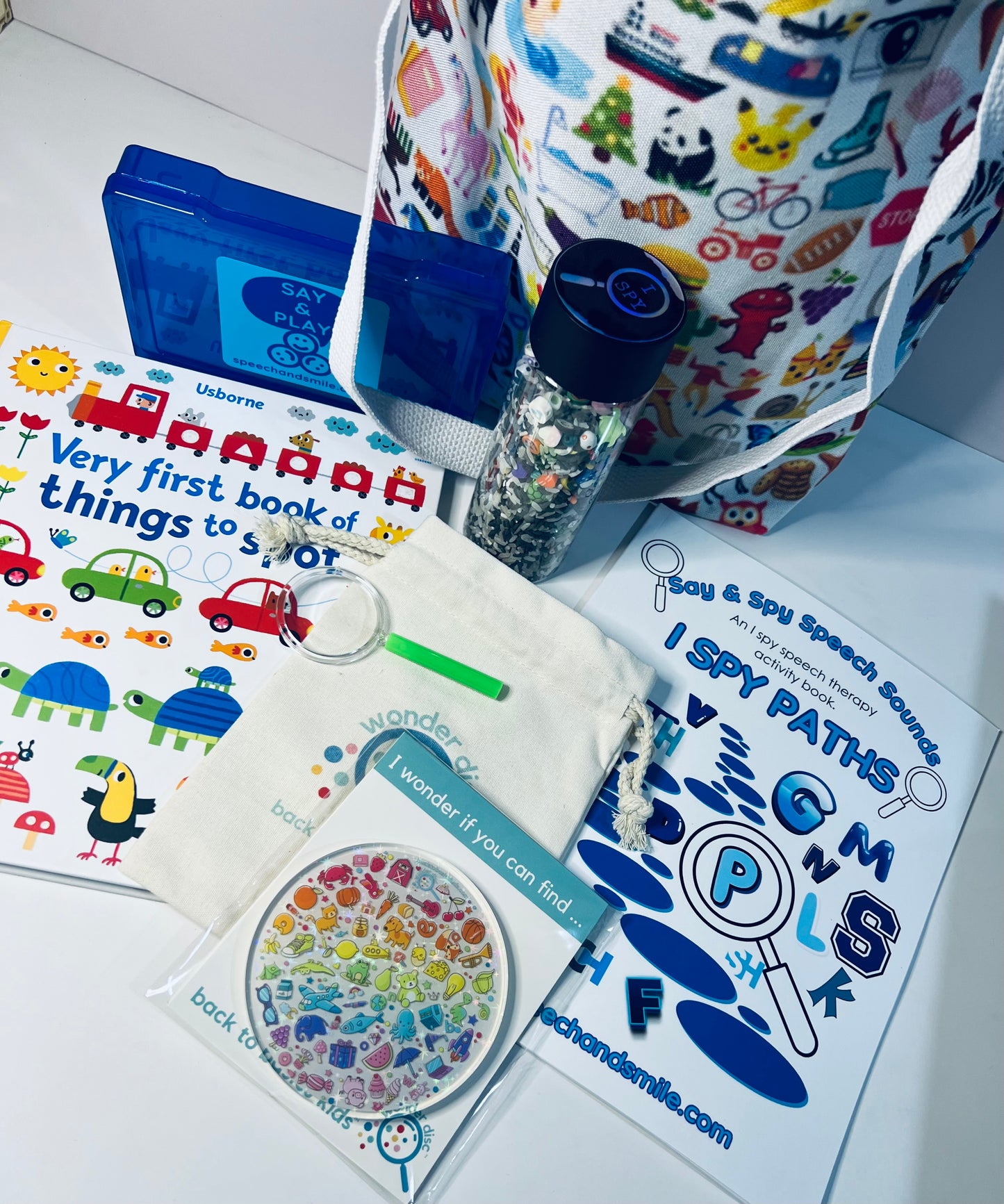 I Spy Activity Tote Trinkets I Spy Circle I Spy Book with Mini Objects Sensory Play and More!