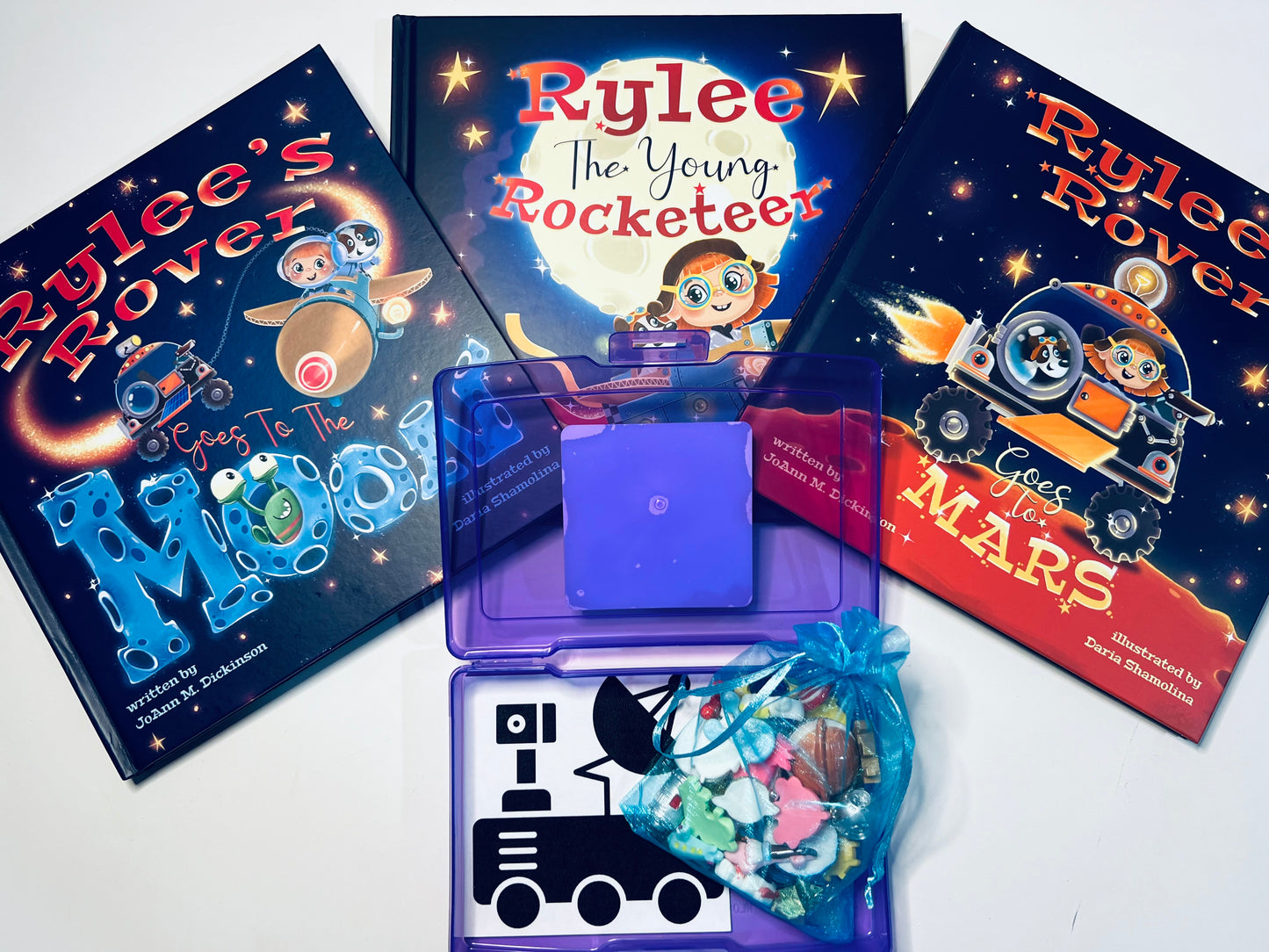 Say and Play Space Story Kit for 3 Space BOOKS Rylee Rocketeer Space Story Mini Objects for Speech Therapy and More Space Trinkets