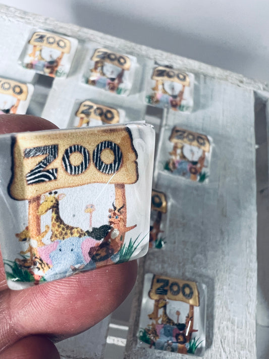 Miniature Zoo Trinket Alphabet Object Letter Z  Handmade Zoo Cabochon