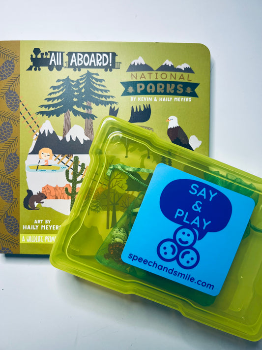 Say and Play Story Kit NATIONAL PARKS book with mini objects speech therapy activity learn about parks