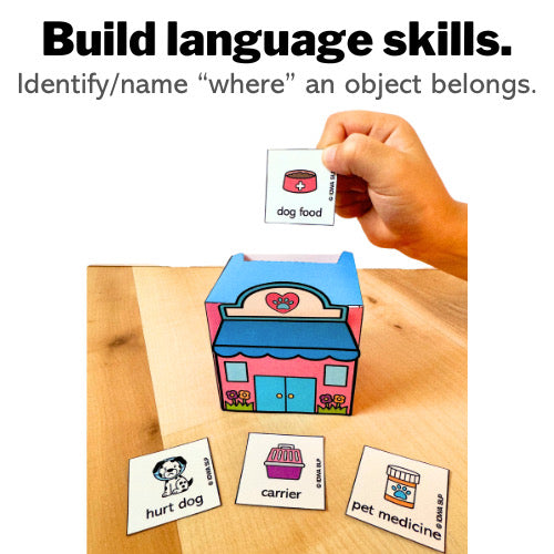 Language Skills Sorting Activity Say and Play Mini Objects for Sorting City 2 Printable Playhouses Targets Categorization and more