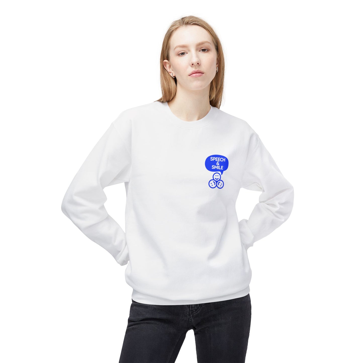 Speech Therapy Shirt Pullover Speech and Smile Merch -  Unisex Midweight Softstyle Fleece Crewneck Sweatshirt