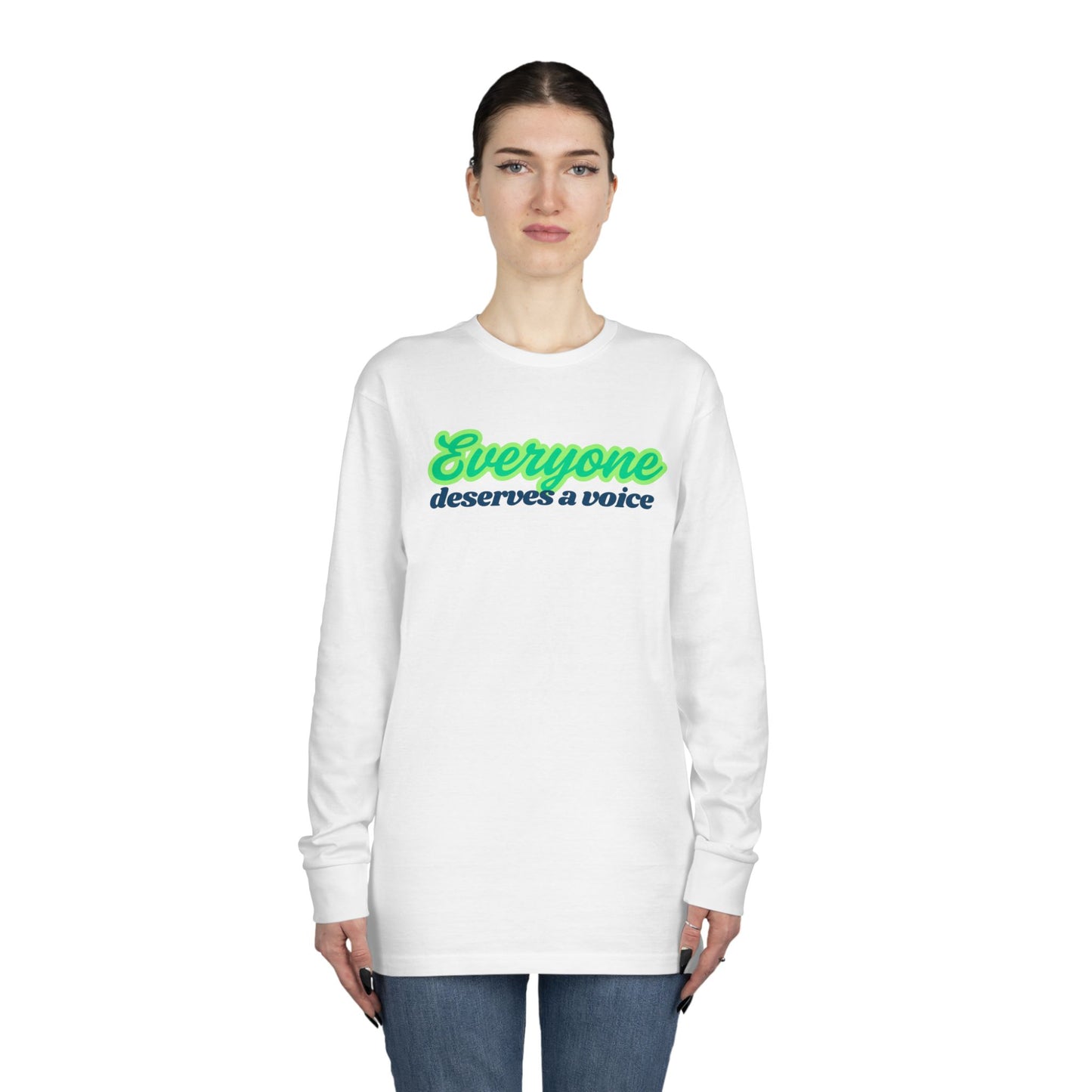 Speech Therapist Long Sleeve Tee, Everyone Deserves a Voice, Therapy Gift Shirt, Speech Pathologist Top, Communication Specialist Tee,