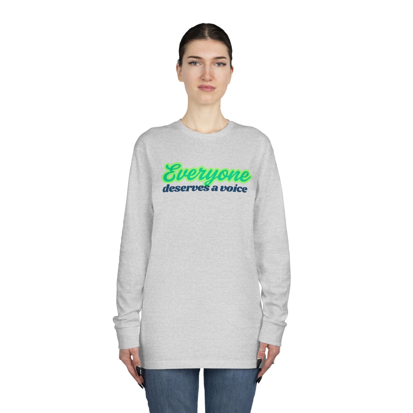 Speech Therapist Long Sleeve Tee, Everyone Deserves a Voice, Therapy Gift Shirt, Speech Pathologist Top, Communication Specialist Tee,