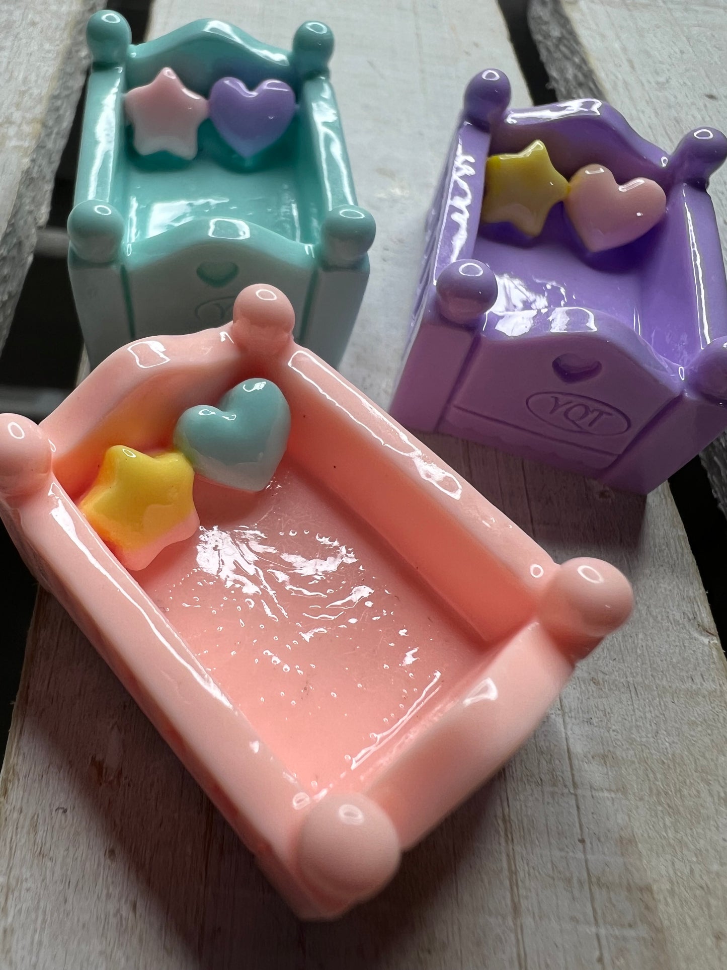 Baby Crib Miniature Trinket 3 D mini crib  Mini Objects Speech Therapy Alphabet Objects Say and Play Minis Doodads Trinkets