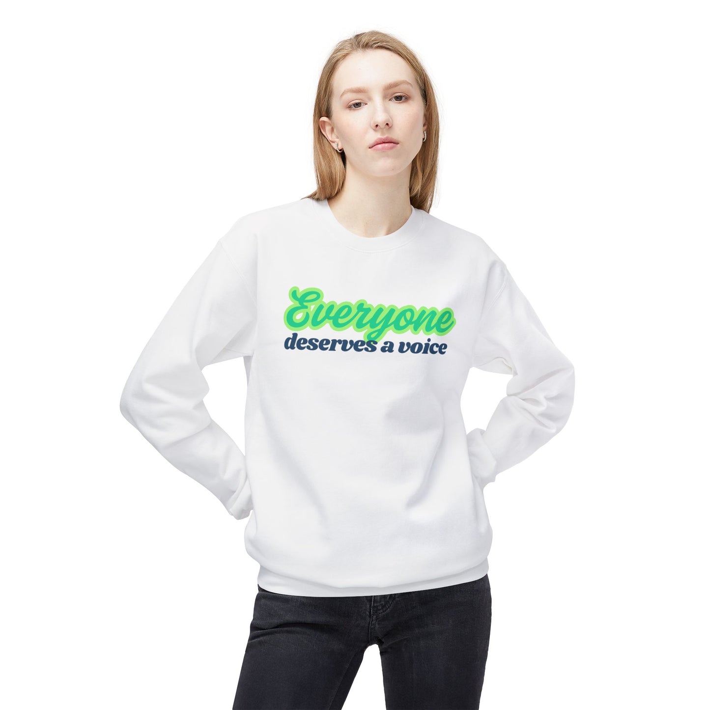 Speech Therapy Sweatshirt, SLP Gift, Crewneck Pullover, Everyone Deserves a Voice, Therapy Shirt