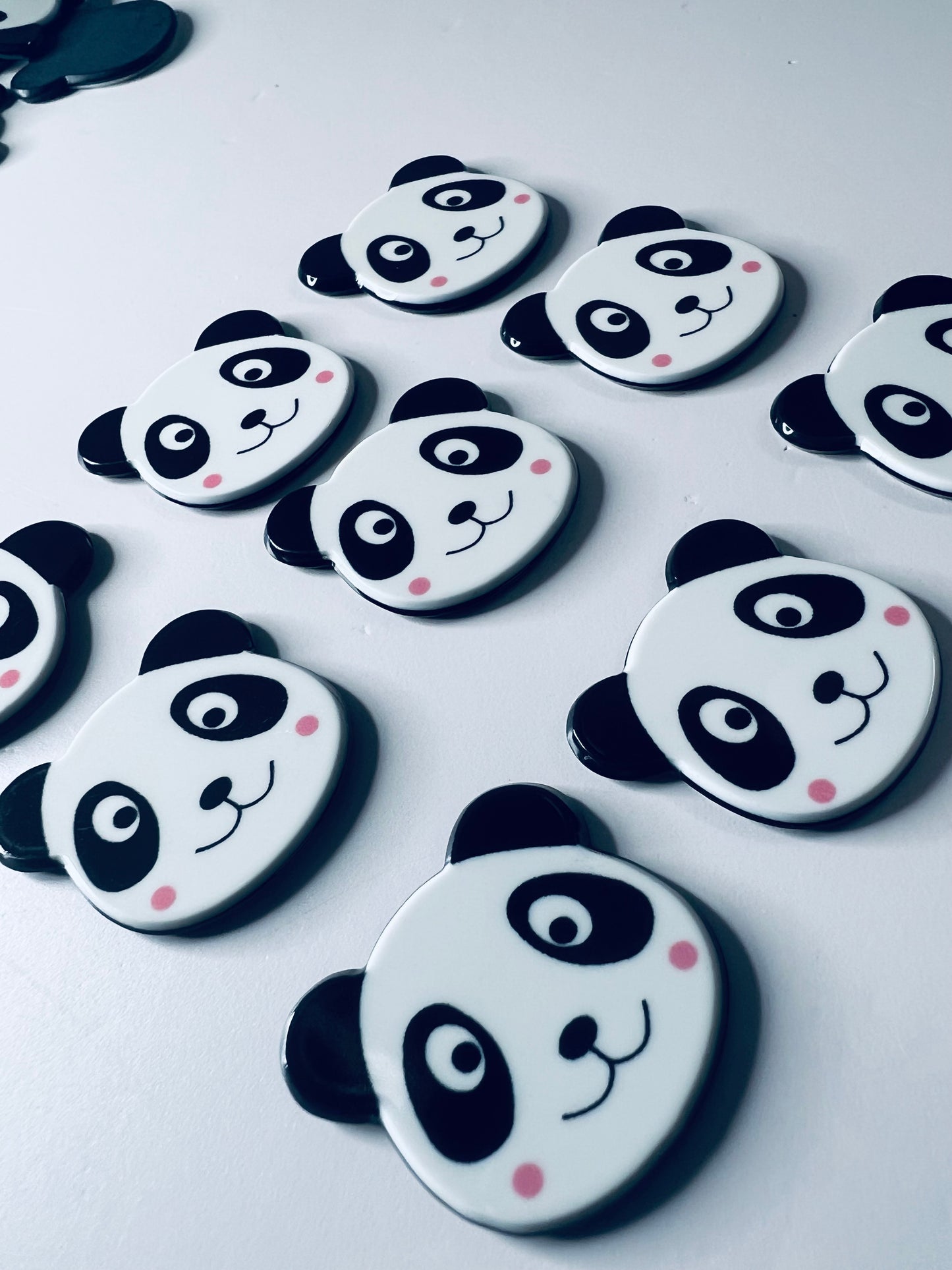 Mini objeto PANDA baratija terapia del habla resina Panda Cabochon Montessori miniaturas Panda cabeza baratija