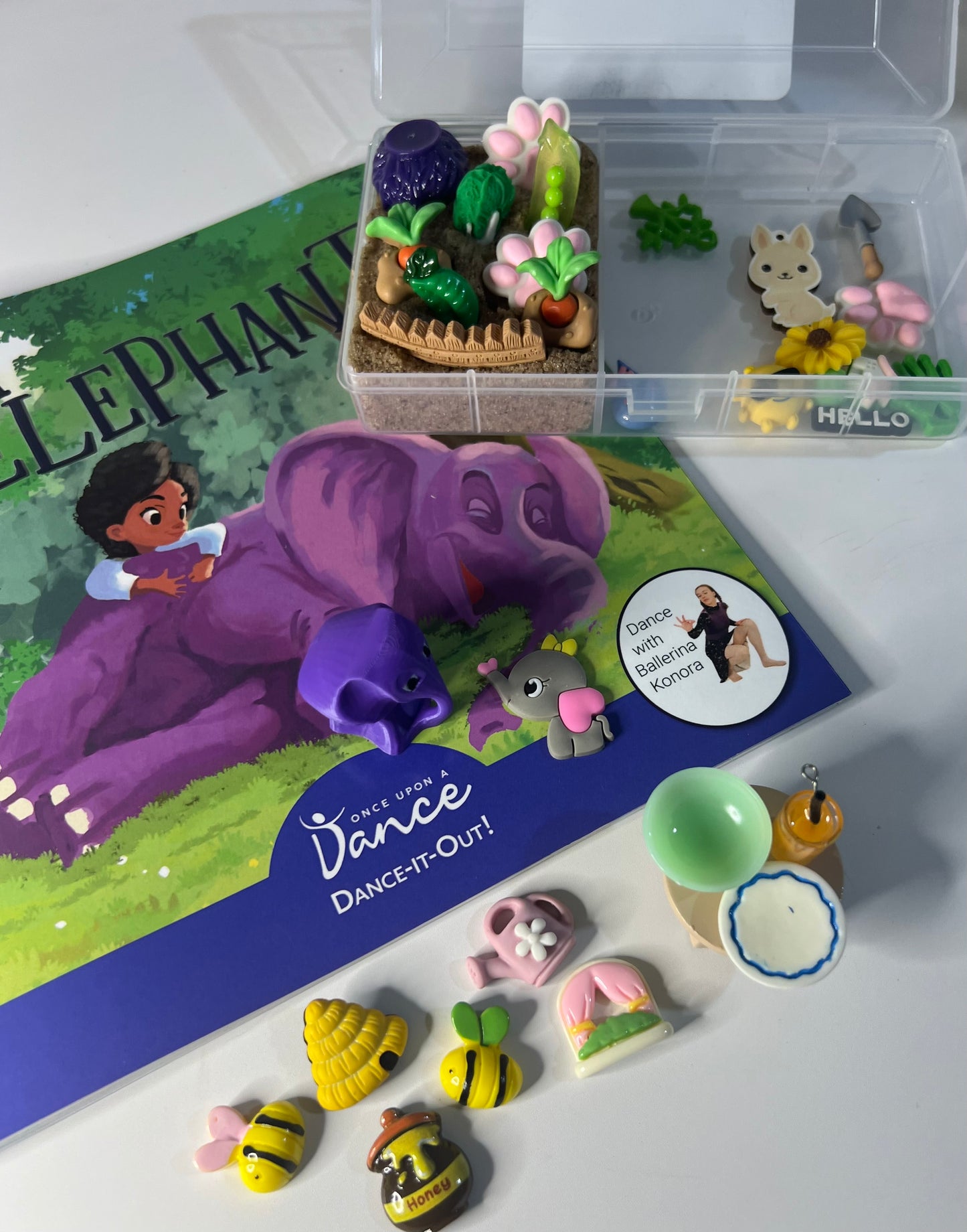 Say and Play Story Kit for Eka and the Elephants Mini Objects BOOK INCLUDED Speech Therapy Trinkets for the Book Reading Gift