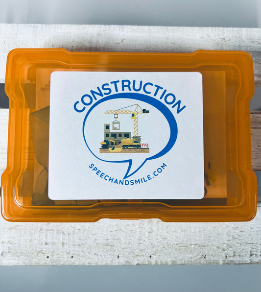 CONSTRUCTION Thème Bibelots Doodads-Construction Mini Objets pour l’apprentissage et le jeu-Busy Box-Orthophonie Mini Objets-Thérapie sur le thème