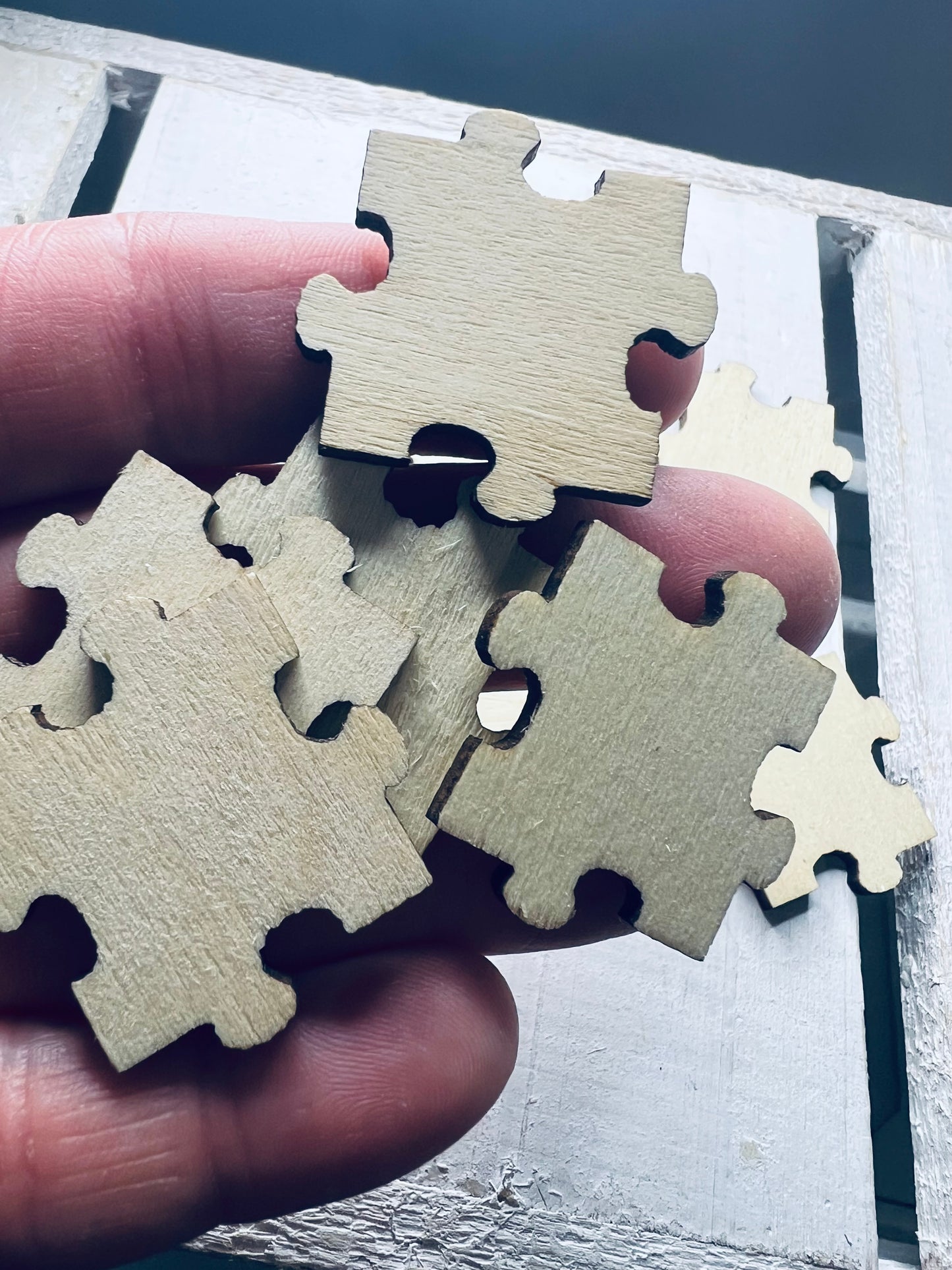 Wood Cut PUZZLE Pieces  Speech Therapy Mini Objects Unfinished Wood Puzzle Trinkets Mini Objects Doodads