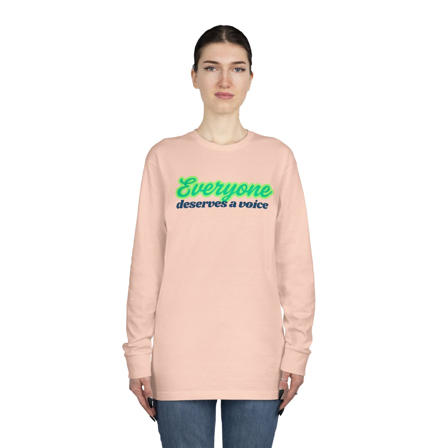 Speech Therapist Long Sleeve Tee, Everyone Deserves a Voice, Therapy Gift Shirt, Speech Pathologist Top, Communication Specialist Tee,