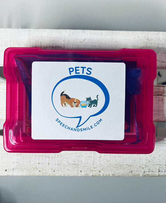 Mini objets à thème PETS- Boîte de tâches-Bibelots ANIMAUX-Mini objets d’orthophonie-Boîte de tâches de thérapie sur le thème PETS