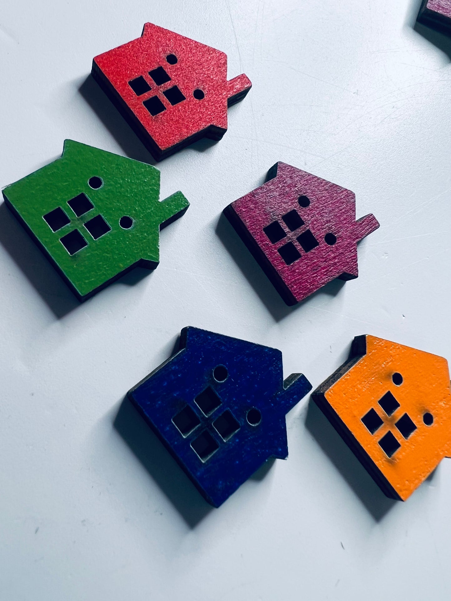 Miniature House Trinket Wood Cut House 3 per order- Object Cabin Trinket Letter H Alphabet Objects Montessori Sound Objects