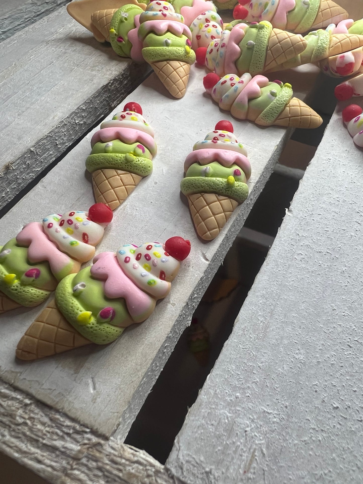 Baratijas de cono de HELADO en miniatura Helado Mini objetos Terapia del habla Adornos Alimentos Baratijas temáticas