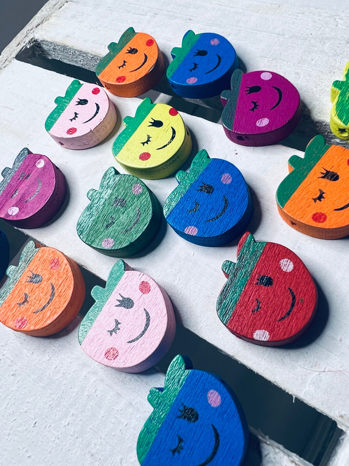 Miniature Wood APPLE Bead Mini Apple Trinkets Mini Objects Speech Therapy Fruit Trinkets