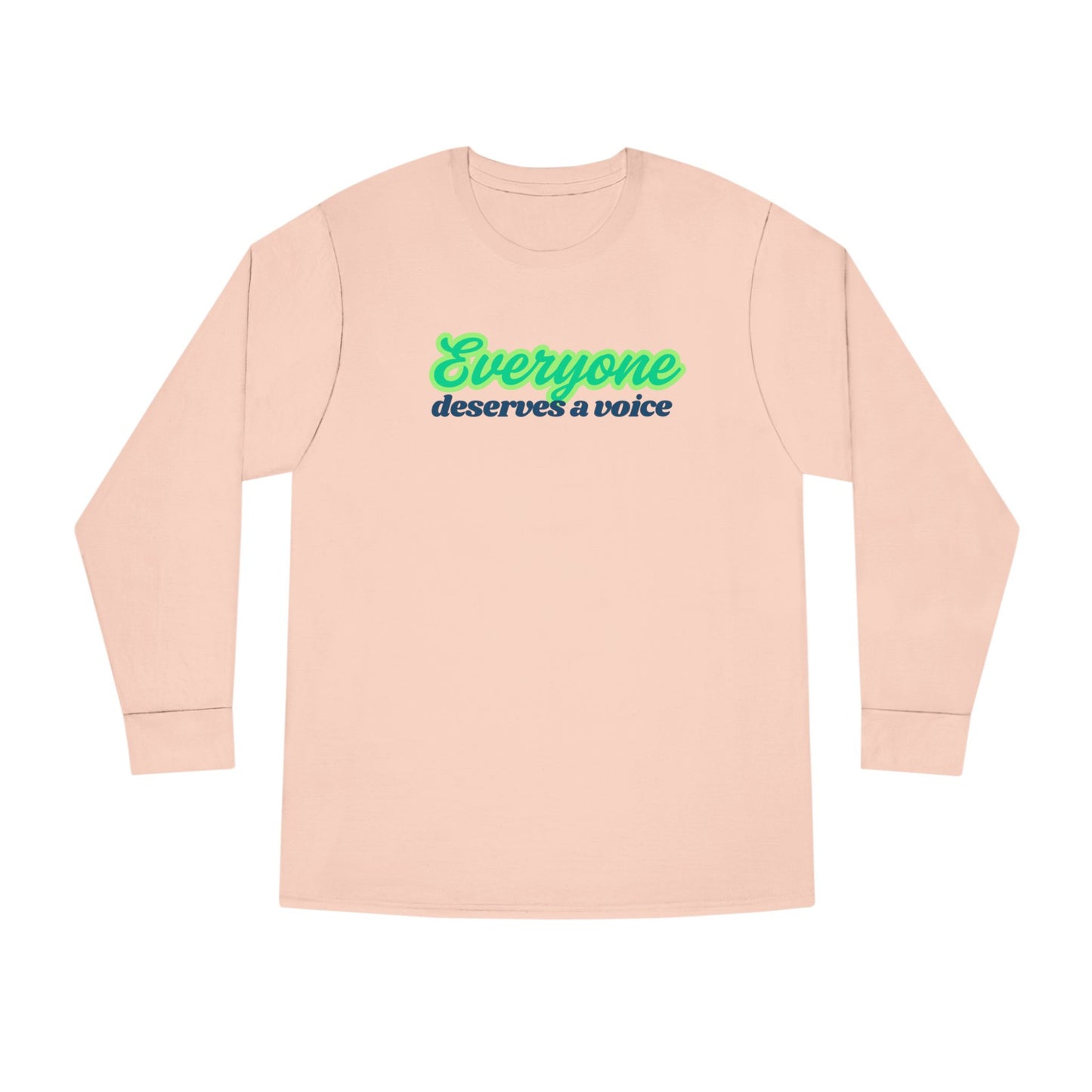 Speech Therapist Long Sleeve Tee, Everyone Deserves a Voice, Therapy Gift Shirt, Speech Pathologist Top, Communication Specialist Tee,