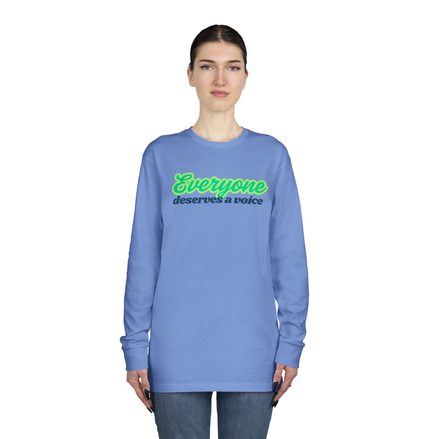 Speech Therapist Long Sleeve Tee, Everyone Deserves a Voice, Therapy Gift Shirt, Speech Pathologist Top, Communication Specialist Tee,