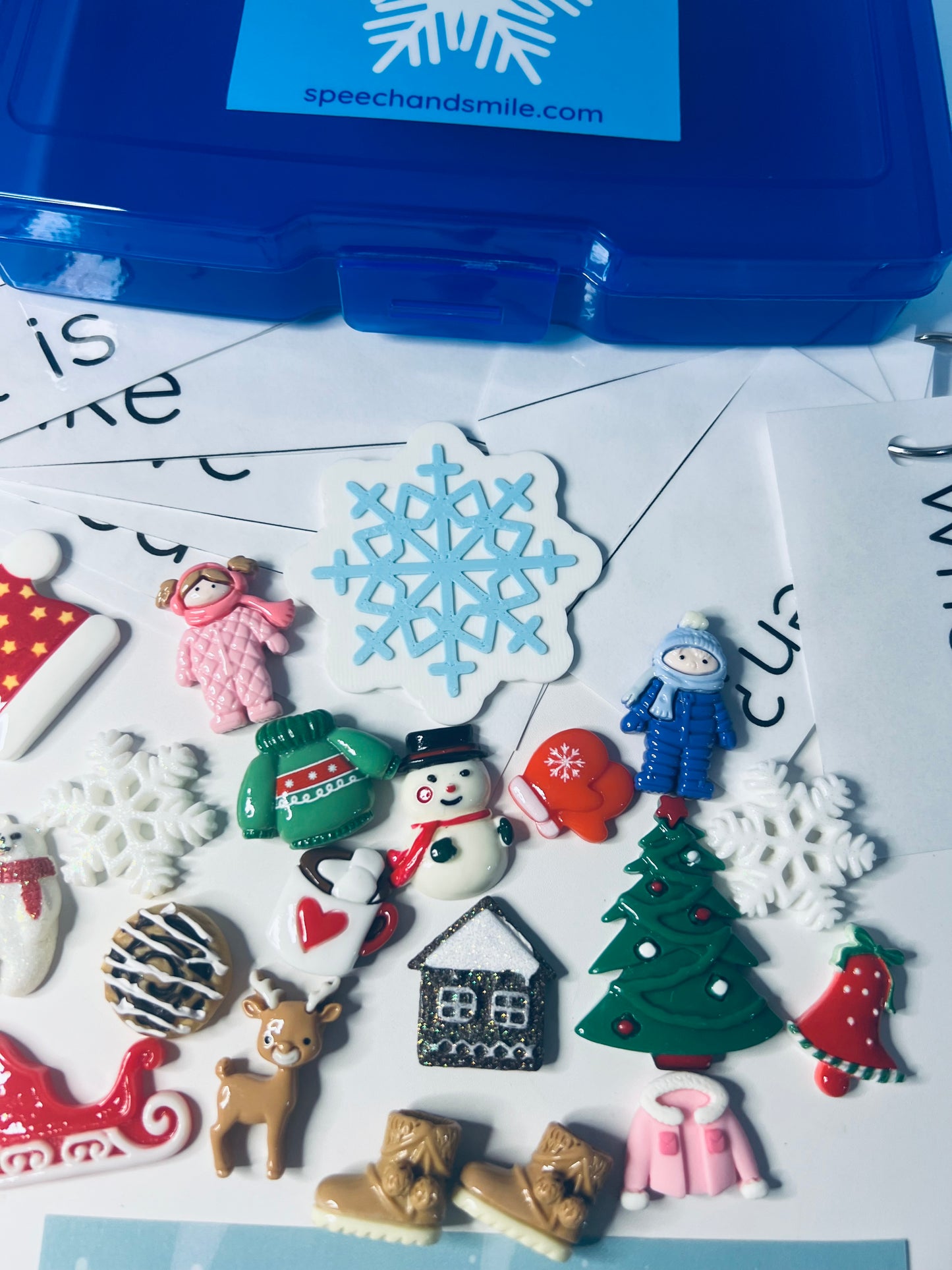 Winter Mini Objects Language Task Box Speech Therapy Minis Winter Theme Trinkets Say and Play miniature objects Montessori Minis