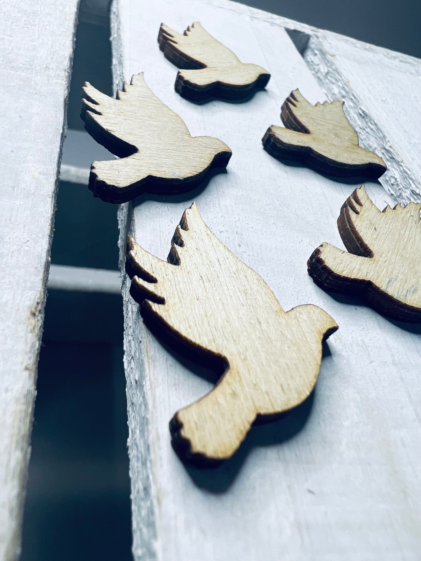 Wood Cut DOVE Object Bird Trinkets Speech Therapy Mini Objects Doodads Speech Sound Objects Wood Cut Outs