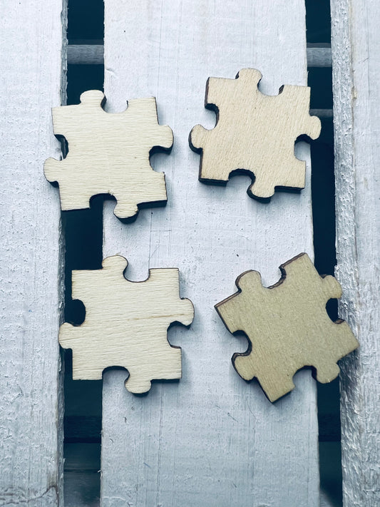 Wood Cut PUZZLE Pieces  Speech Therapy Mini Objects Unfinished Wood Puzzle Trinkets Mini Objects Doodads
