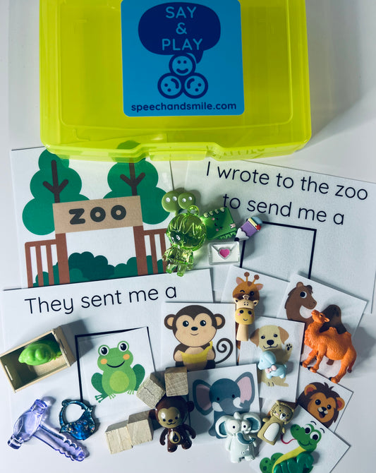 Dear Zoo Story Kit Terapia del habla Mini objetos Libro del zoológico Libro preescolar