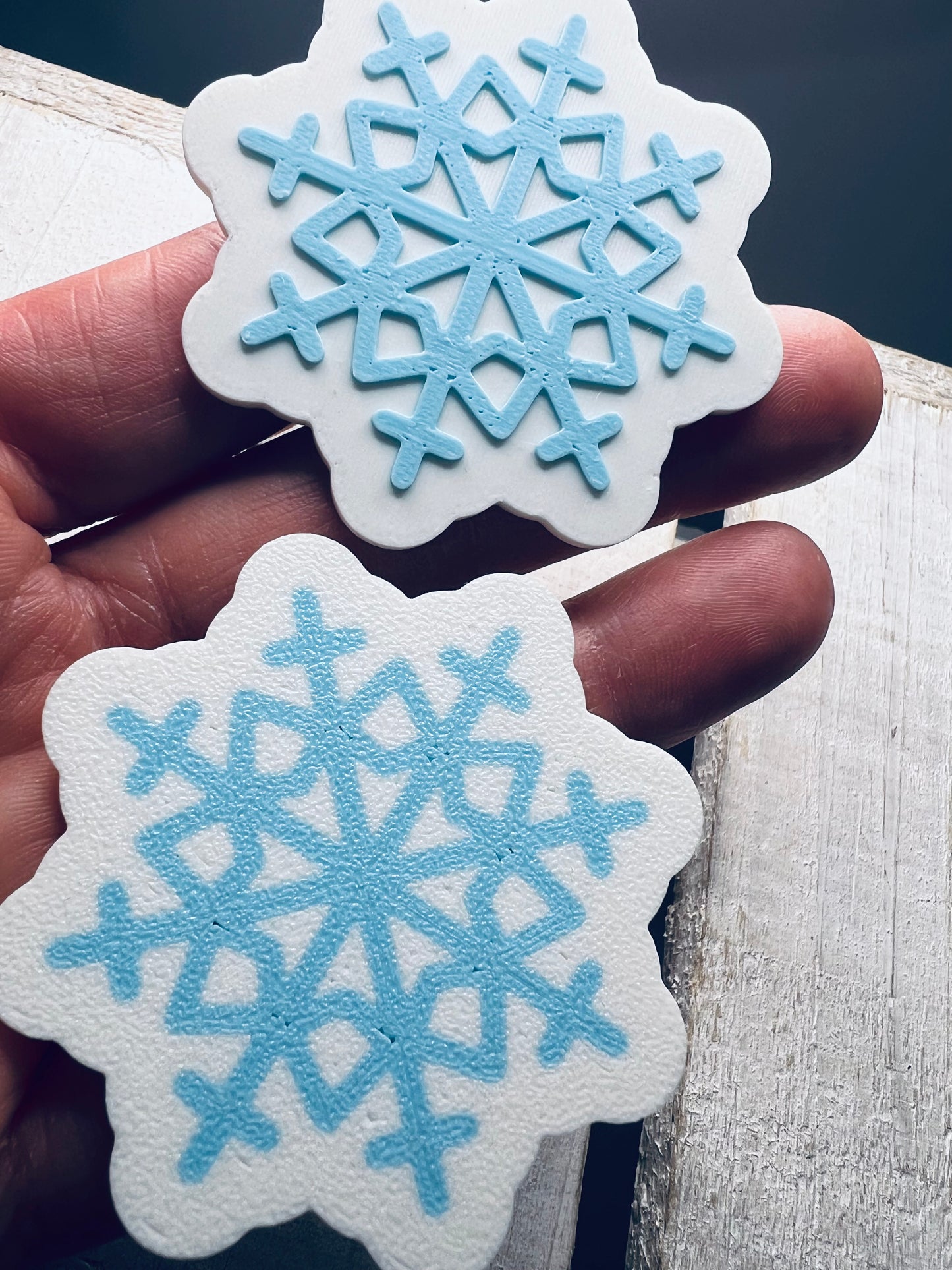 Snow Fidget Miniature Snowflake Objects with texture on each side  Speech Therapy Mini Objects Winter Minis Season Theme Trinkets