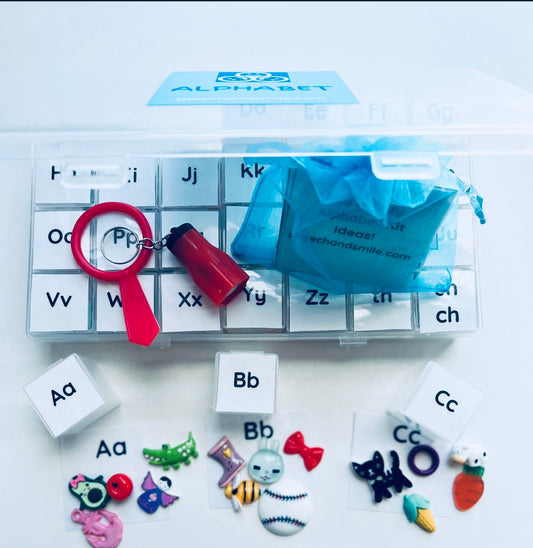 Objetos del alfabeto con almacenamiento Baratijas del alfabeto MINI cajas individuales Mini objetos Montessori Objetos de sonido iniciales Conjunto del alfabeto