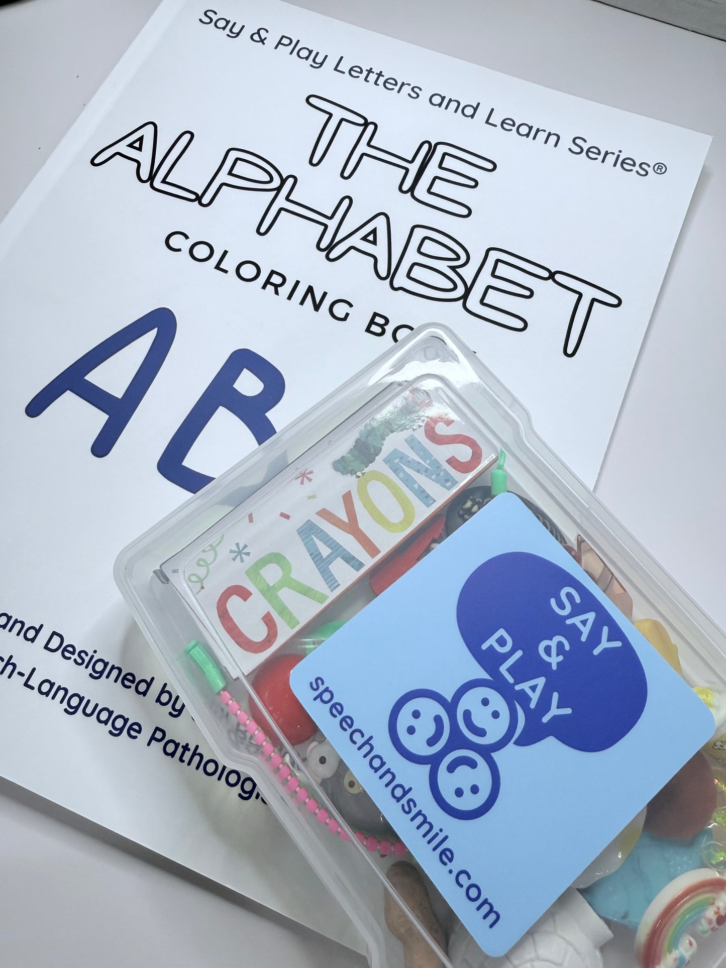 Alphabet Coloring Book with Mini Objects Book Learn the Alphabet Trinkets Beginning Sounds Book use with Mini Objects Speech Therapy