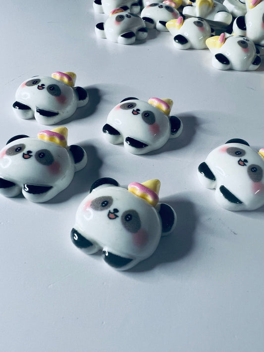 Miniatura PANDA Baratija Fiesta Panda Mini Objetos Terapia del Habla Resina Panda Cabochon Montessori Miniaturas