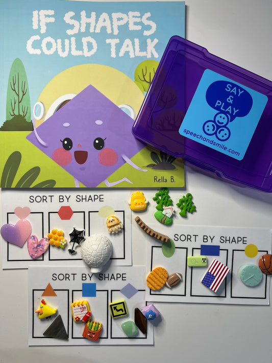 Say and Play Story Kit If Shapes Could Talk Mini Objects Speech Therapy Trinkets For a  Book About Shapes and Acceptance