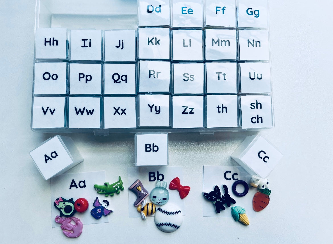 Alphabet Objects with Storage Alphabet Trinkets Individual MINI Boxes Mini Objects Montessori Beginning Sound Objects Alphabet Set