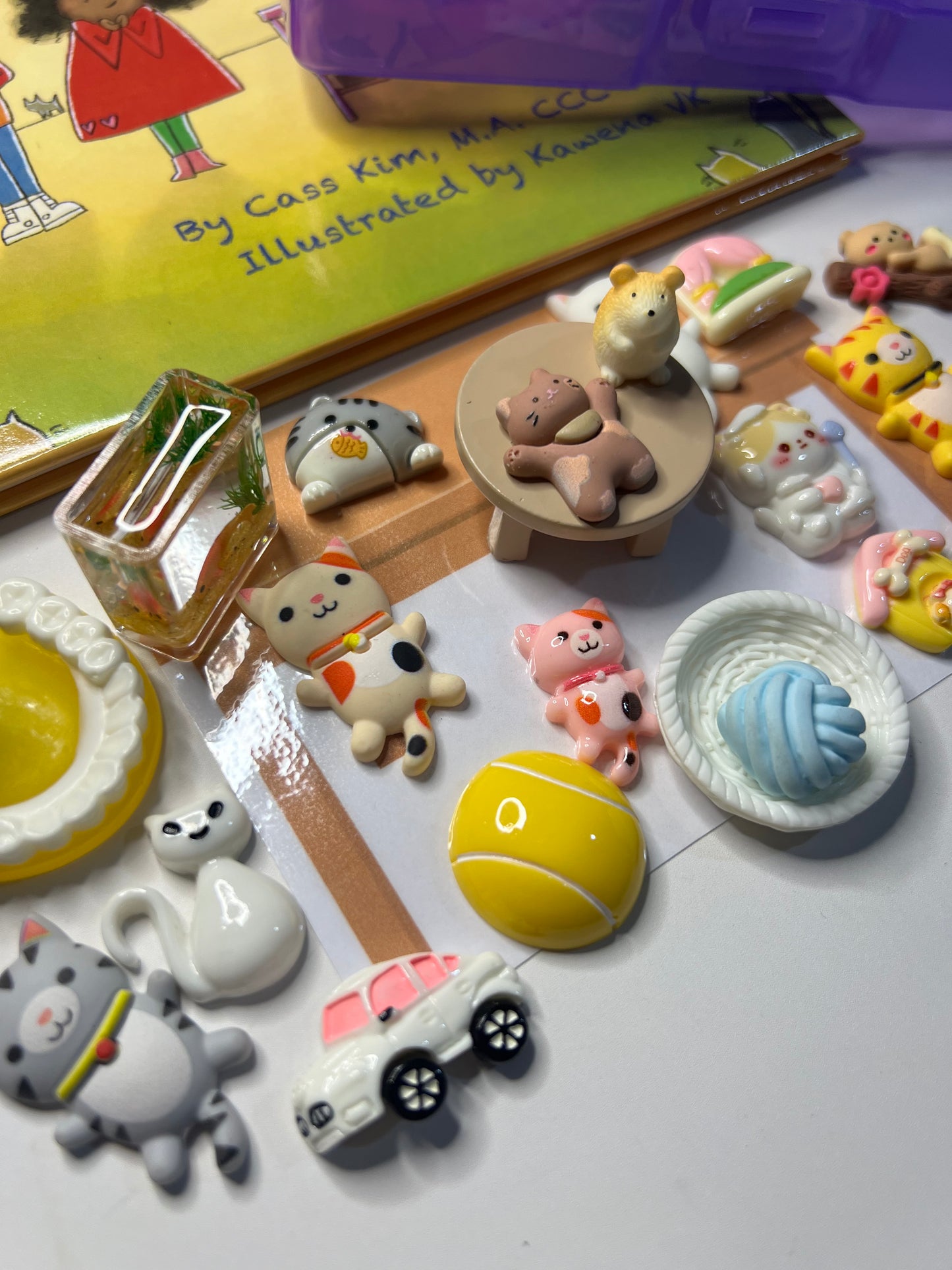 Story Kit Speech Therapy Early Sounds  Mini Objects for Speech Therapy Ted and Tina Adopt a Kitten Articulation Miniature Objects