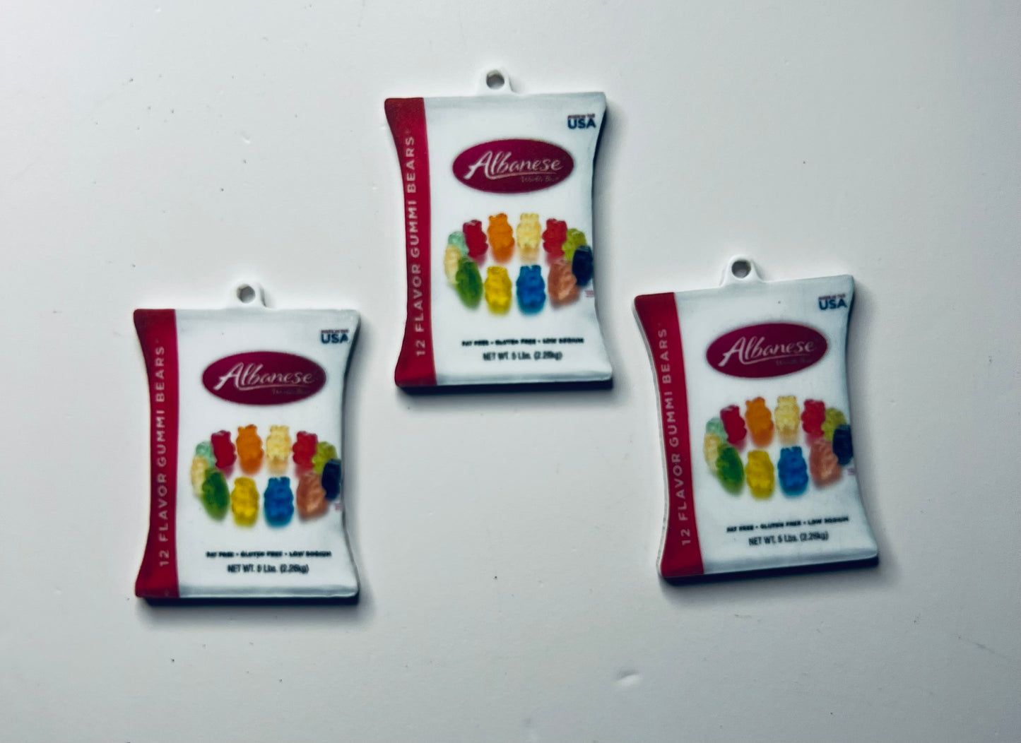 Mini Bag of Gummy Bears Charm Trinket Candy Theme Trinkets Mini Objects for Speech Therapy Sounds