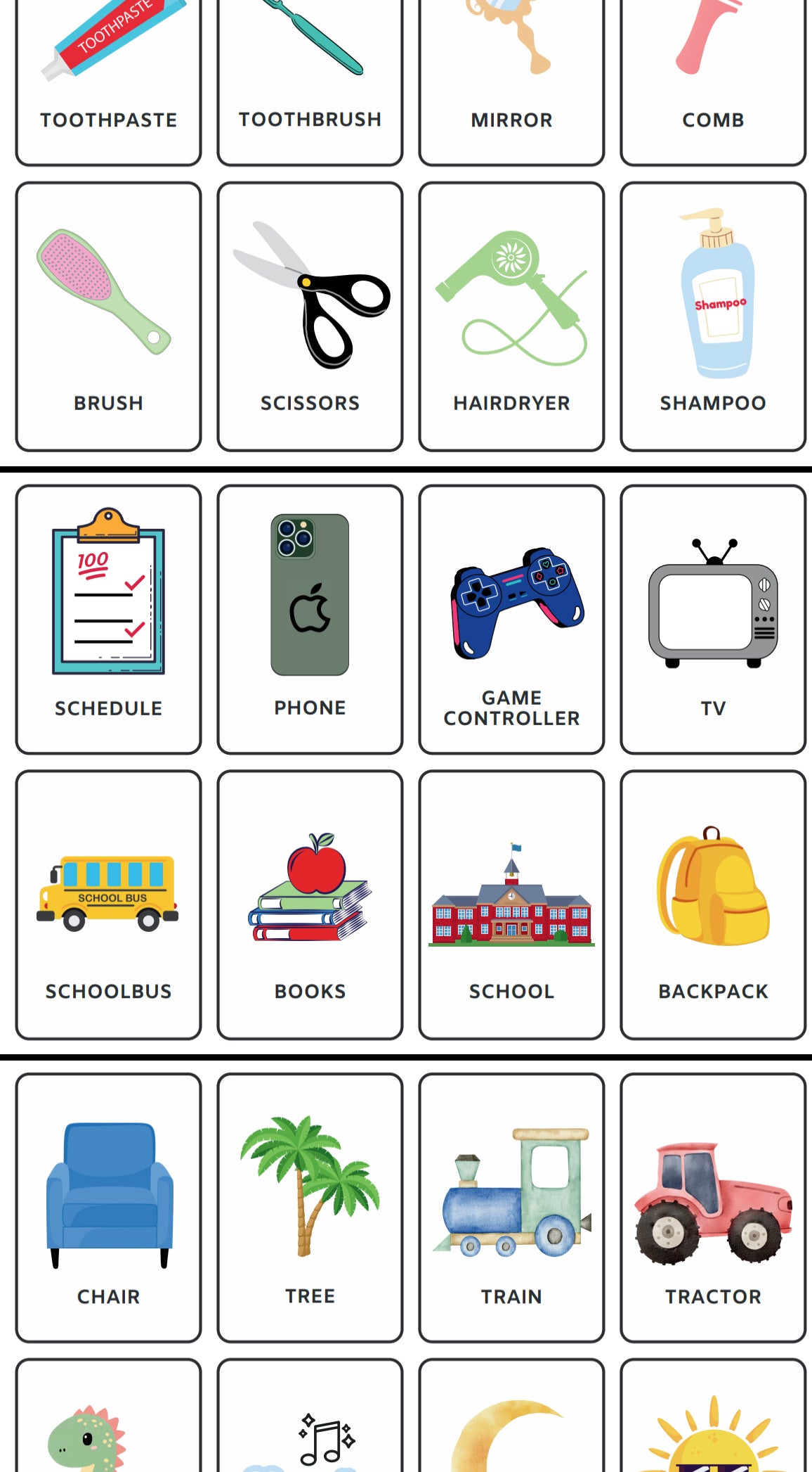 Printable Book Companion Flashcards for Liam's First Cut