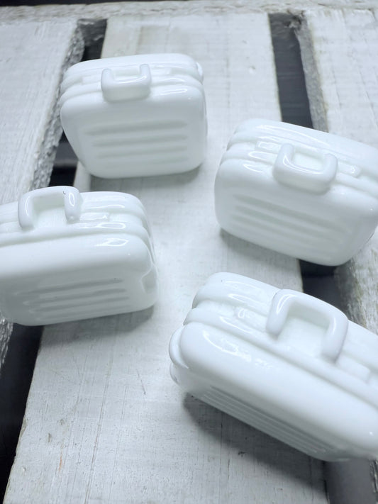 Miniature Suitcase White Luggage Trinket Minis for Speech Therapy Themed Mini Objects Travel Trinkets Doodads