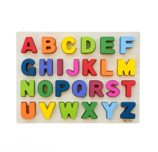 Alphabet Puzzle Uppercase Letters Wood with Letter Formation Lines