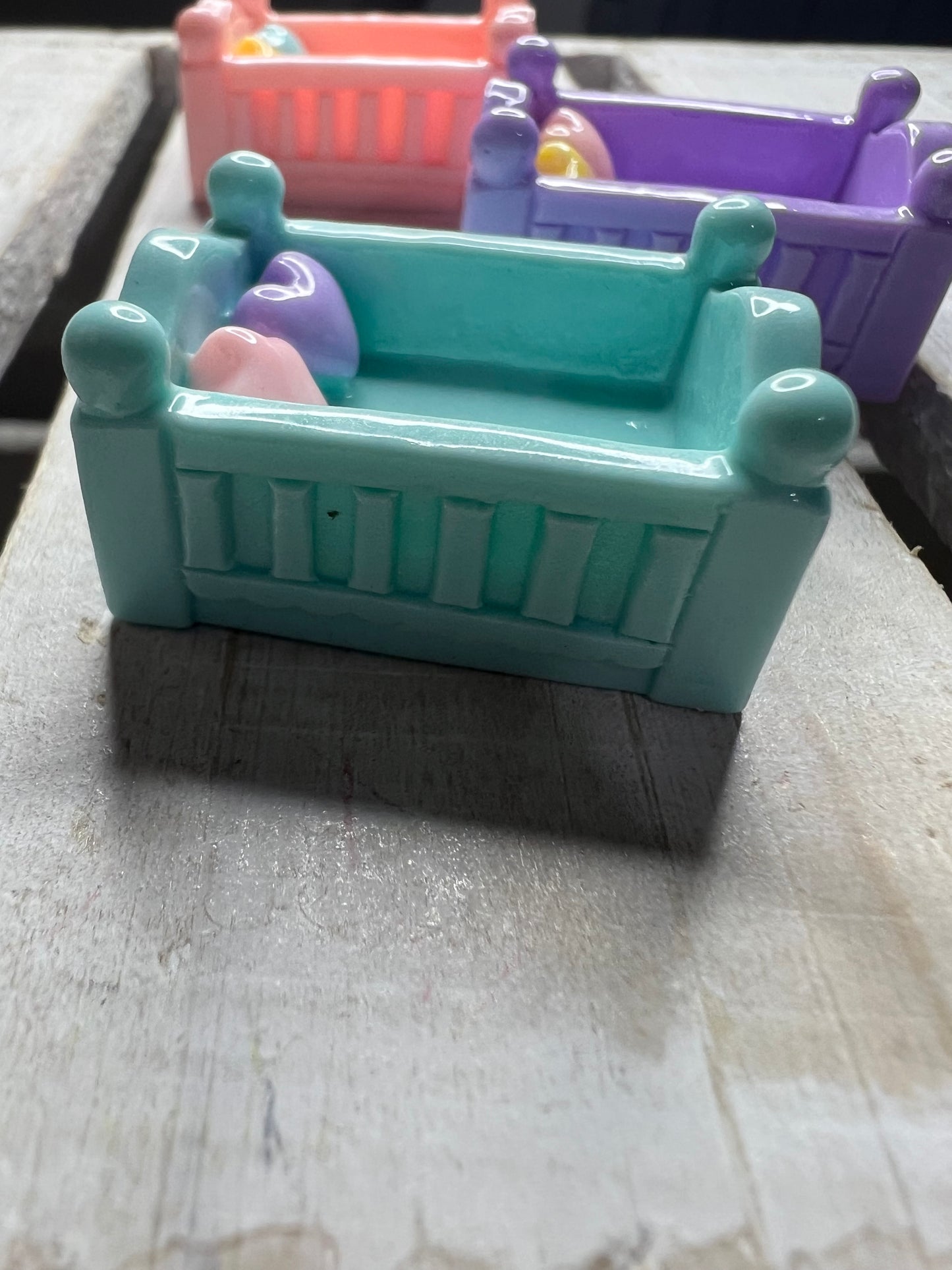 Baby Crib Miniature Trinket 3 D mini crib  Mini Objects Speech Therapy Alphabet Objects Say and Play Minis Doodads Trinkets