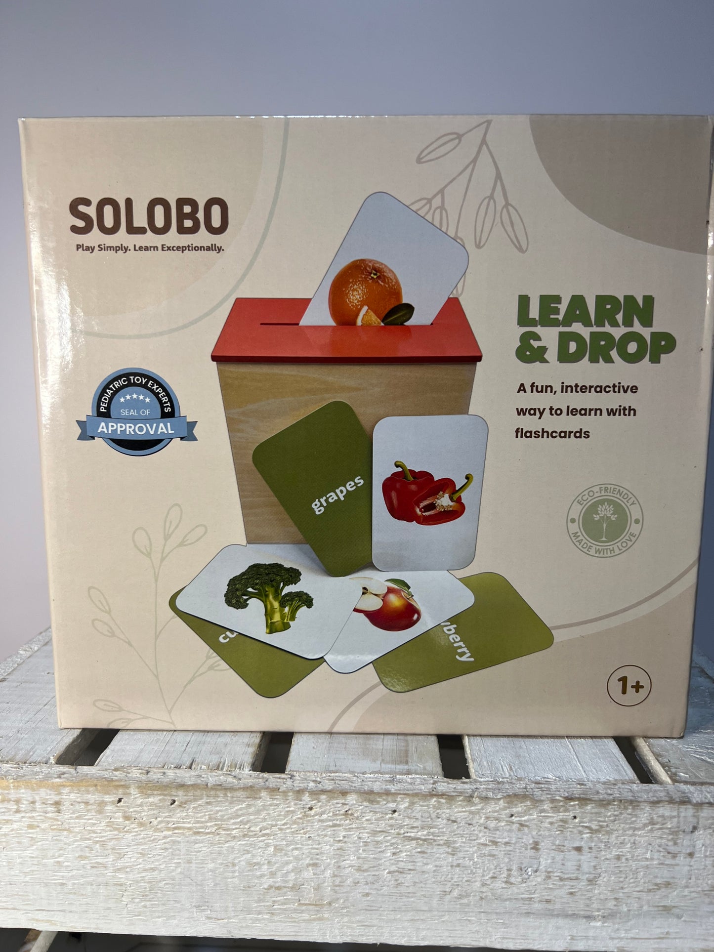 Montessori drop box learn and drop box with flash cards for concepts - basic words and more!