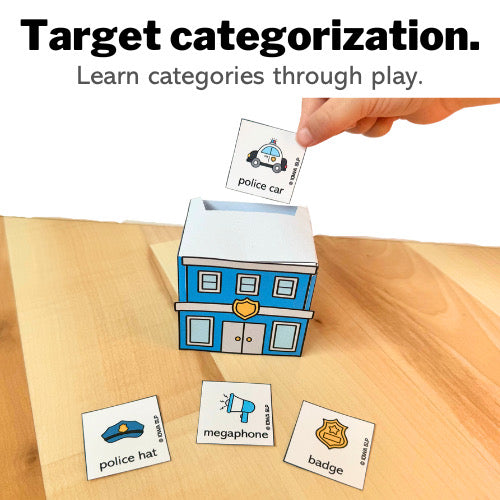 Language Skills Sorting Activity Say and Play Mini Objects for Sorting City 2 Printable Playhouses Targets Categorization and more