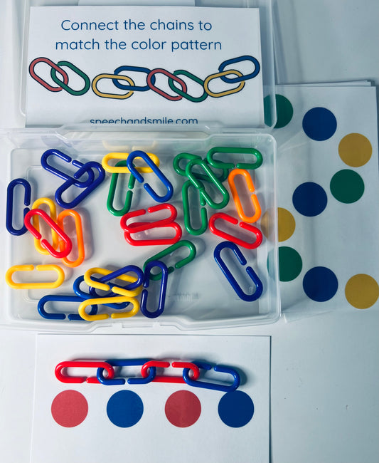 Pattern Task box Match a Color Pattern with Chain Links Sorting Task Box Preschool Pattern Activity