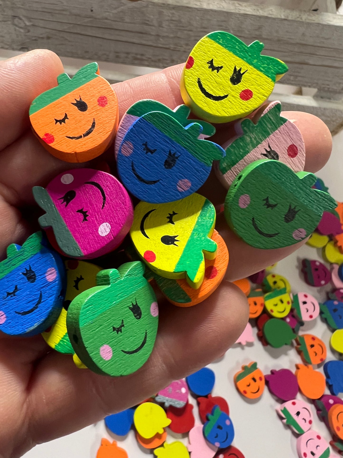 Miniature Wood APPLE Bead Mini Apple Trinkets Mini Objects Speech Therapy Fruit Trinkets