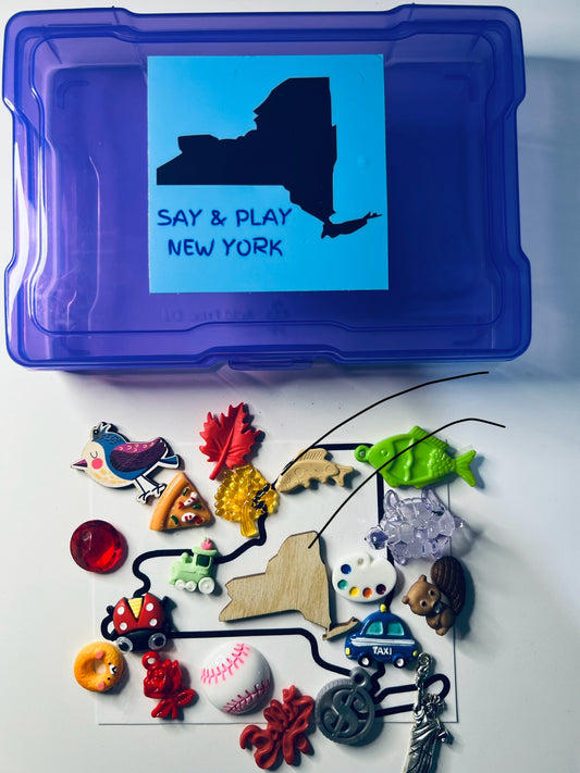 Things that represent New York State Say and Play Kit Mini Objects Spech Therapy State Trinkets Learn about a State Mini Objects Doodads