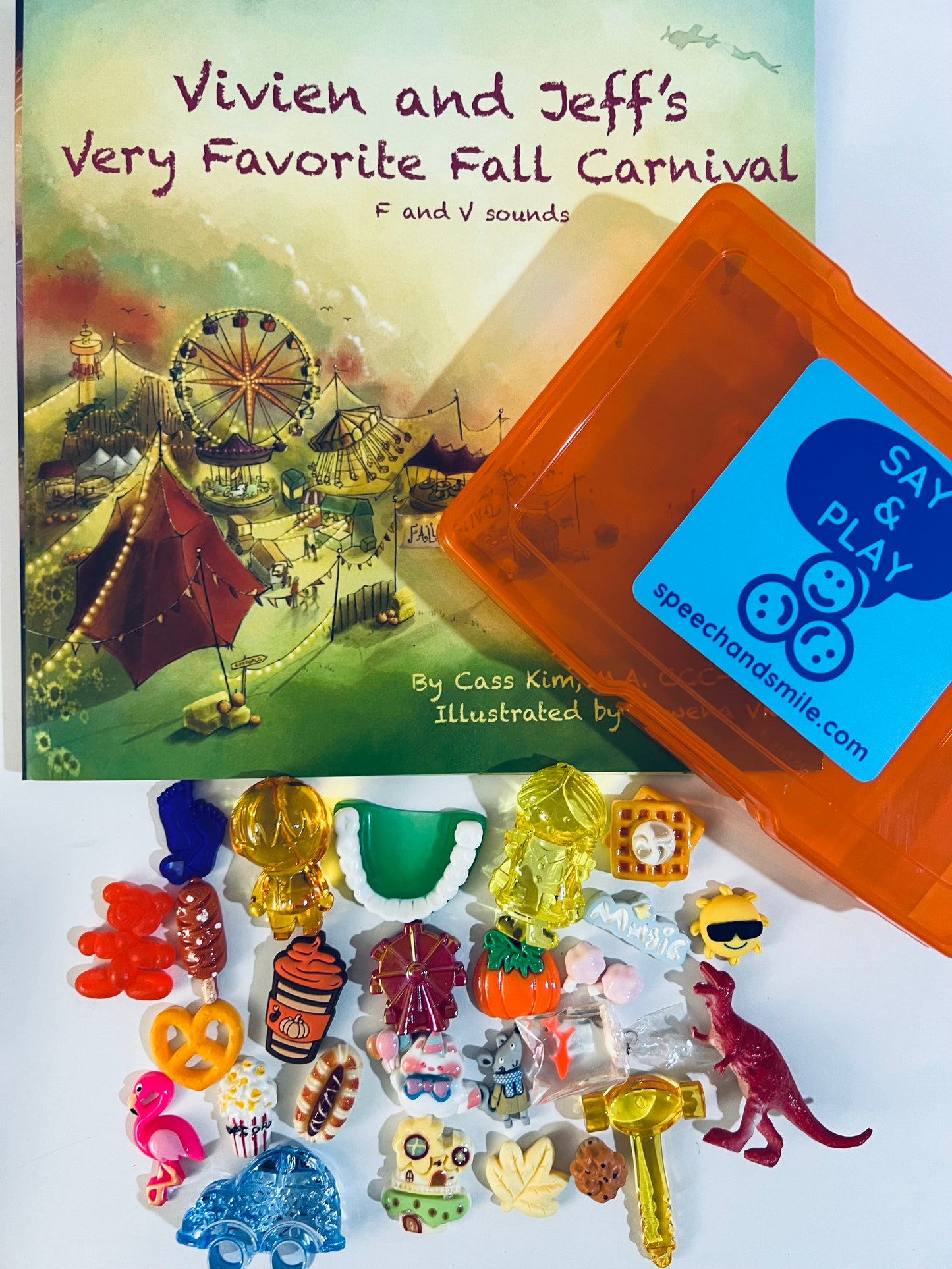 Fall Say and Play Minis Story Crate of Month SEPTEMBER Fall Carnival F and V Sounds Story Kit with Objects and more Fall Carnival Book Vivien and Jeff’s Very Favorite Fall Carnival