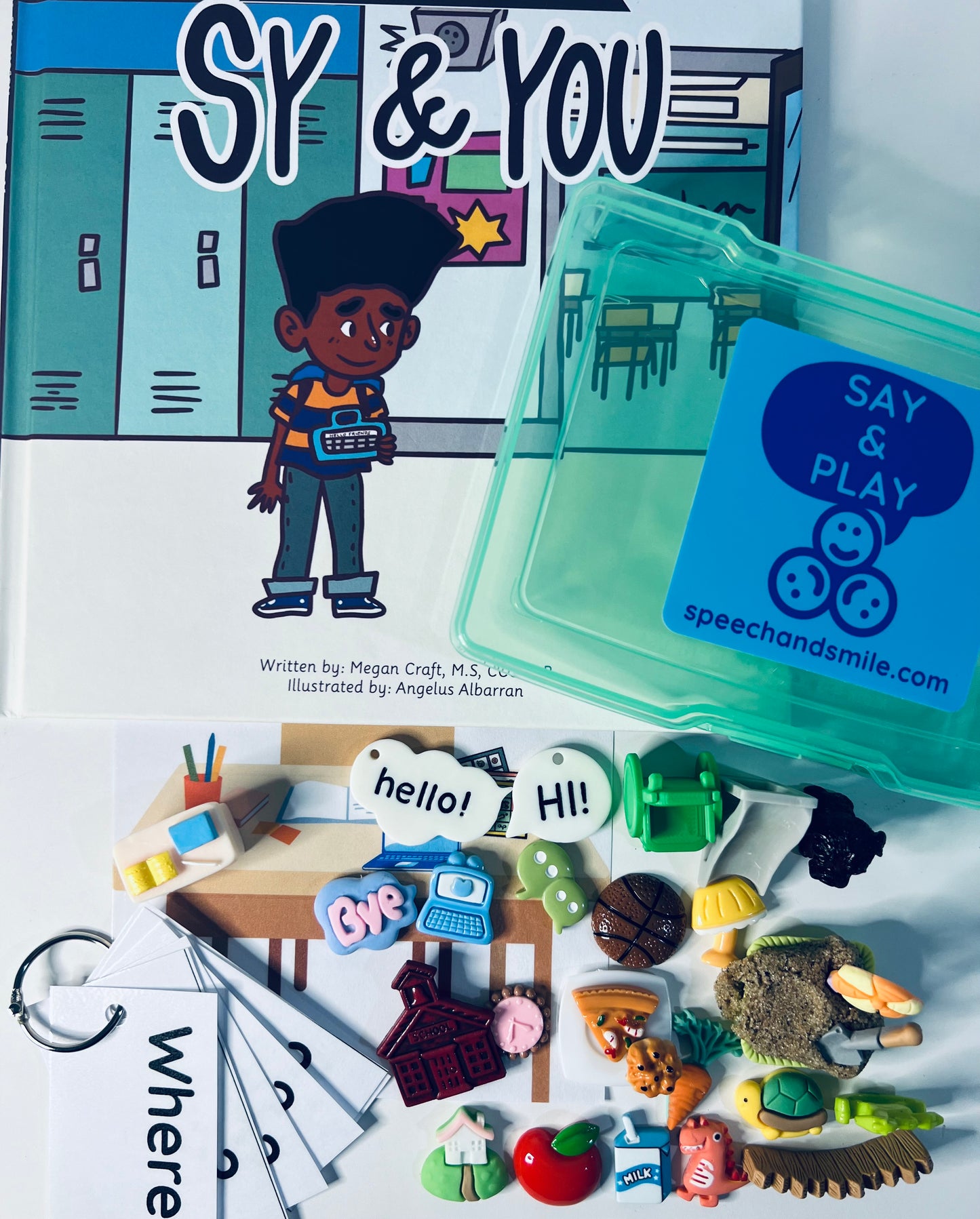 Say and Play Story Kit for Sy and You Mini Objects Speech Therapy AAC Books for Kids Inclusive Book