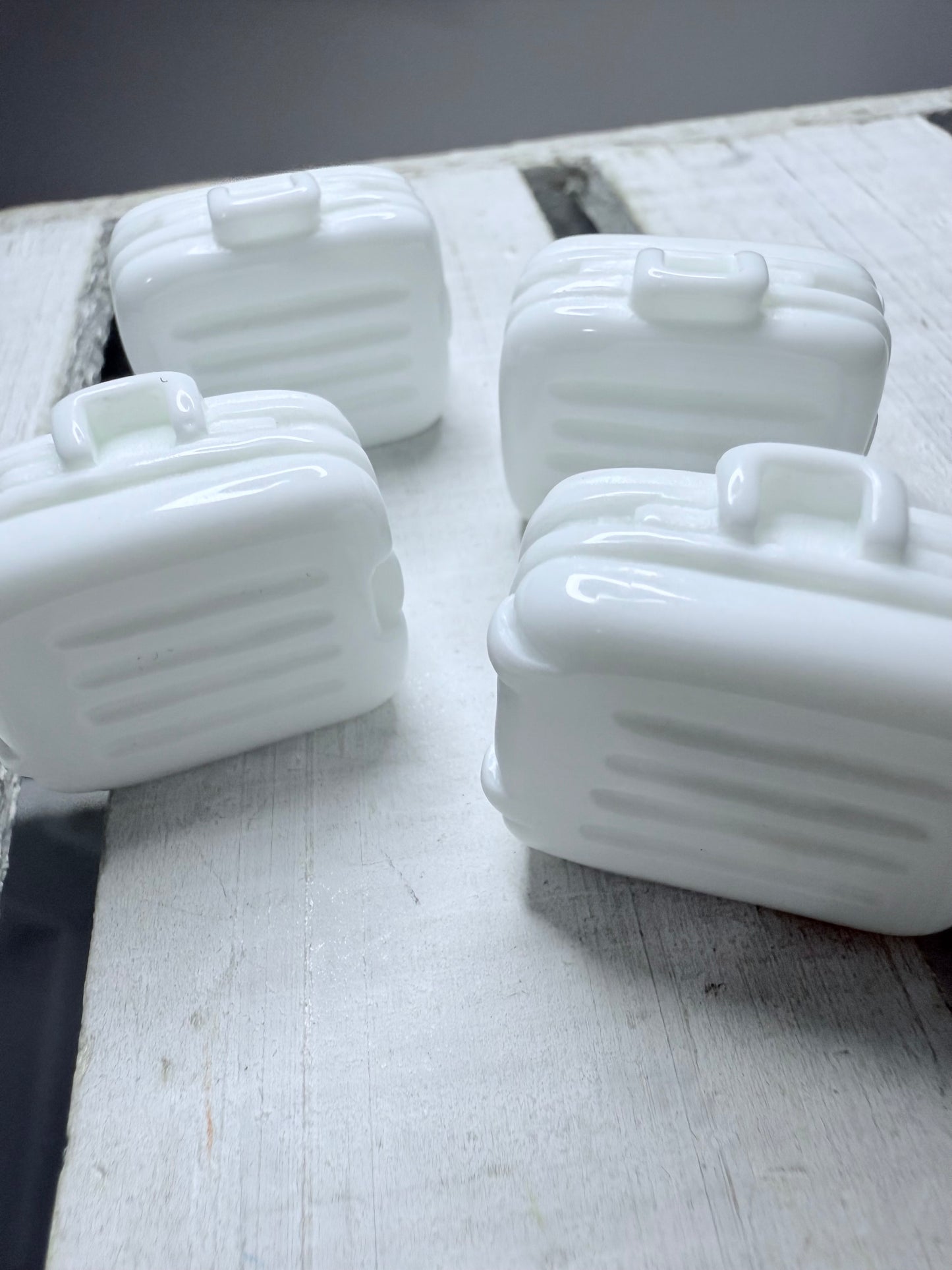 Miniature Suitcase White Luggage Trinket Minis for Speech Therapy Themed Mini Objects Travel Trinkets Doodads