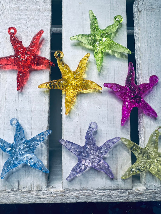 Miniature Starfish Trinkets Larger Mini Object Speech Therapy Ocean Theme Minis Acrylic Starfish Charm